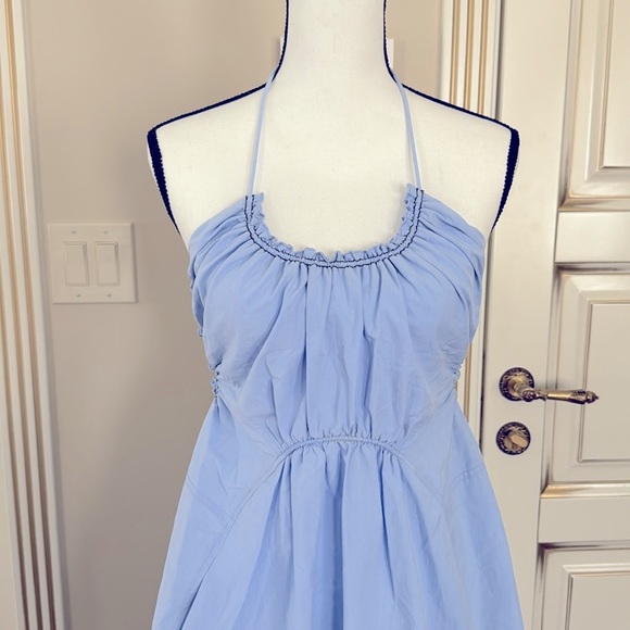 3.1 Phillip Lim Gathered Ruched Blue Cotton Dress Size 6 - Picture 14 of 14